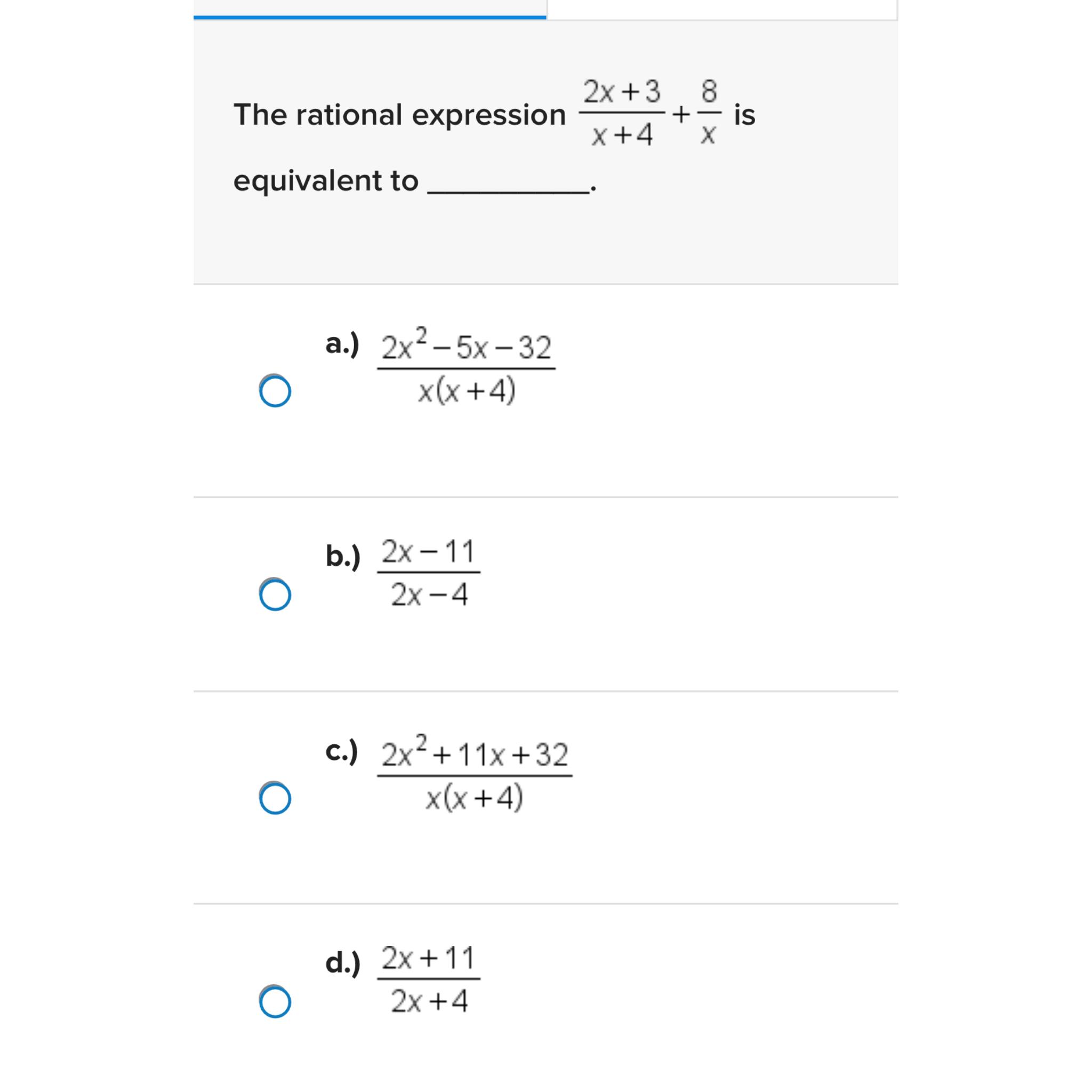 Solved The Rational Expression 2x 3x 4 8x ﻿is Equivalent