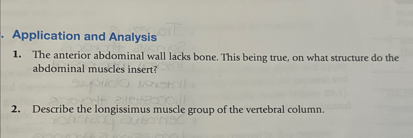 Solved Application and AnalysisThe anterior abdominal wall | Chegg.com