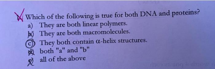 Solved Which of the following is true for both DNA and | Chegg.com