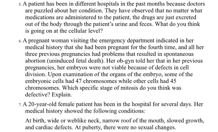 Solved 5. A patient has been in different hospitals in the | Chegg.com