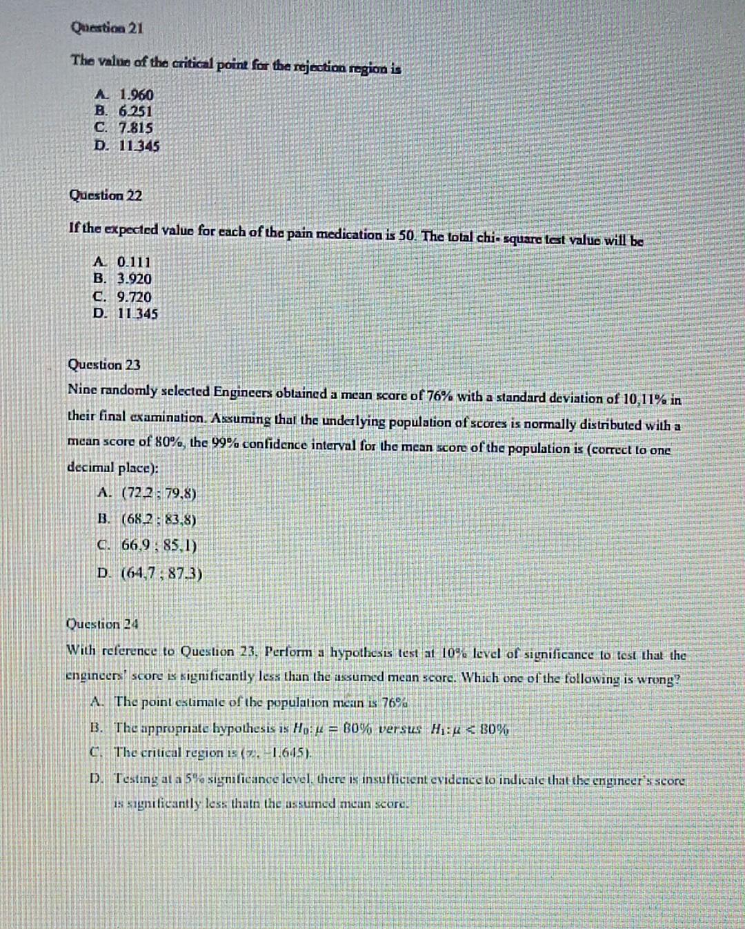 Solved Questions 19 to 20 refer to the following situation A | Chegg.com