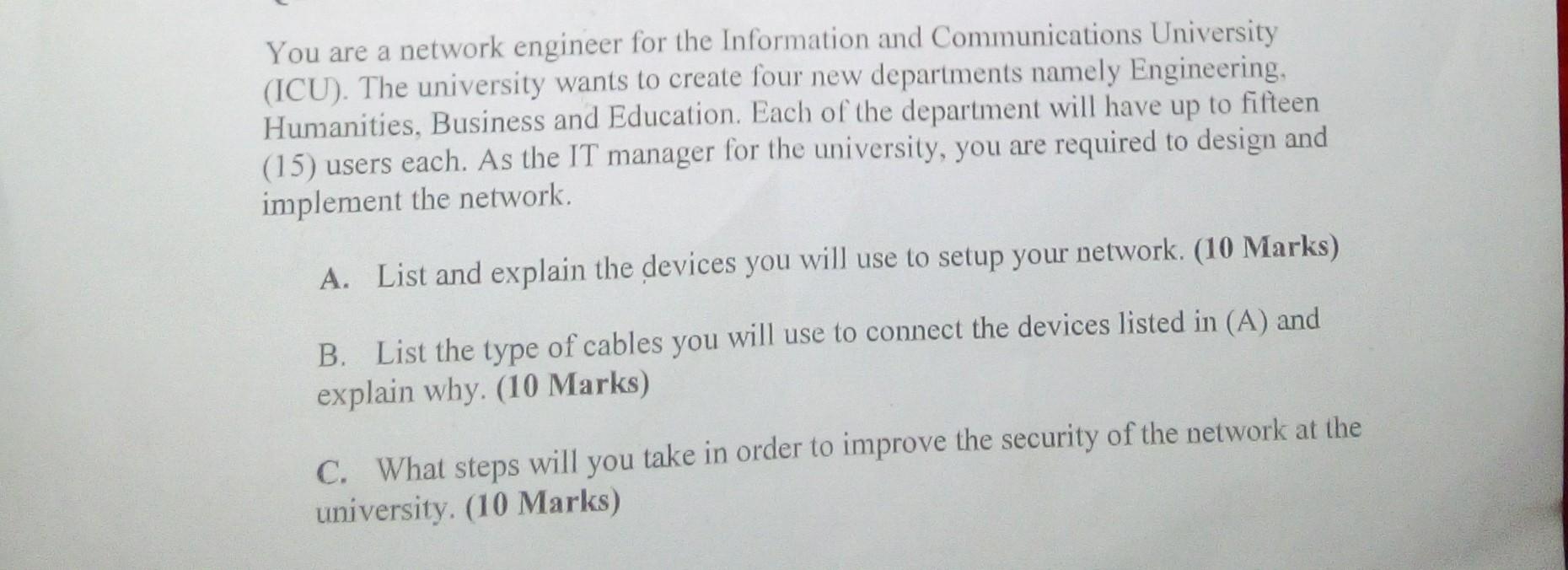 Solved You are a network engineer for the Information and | Chegg.com