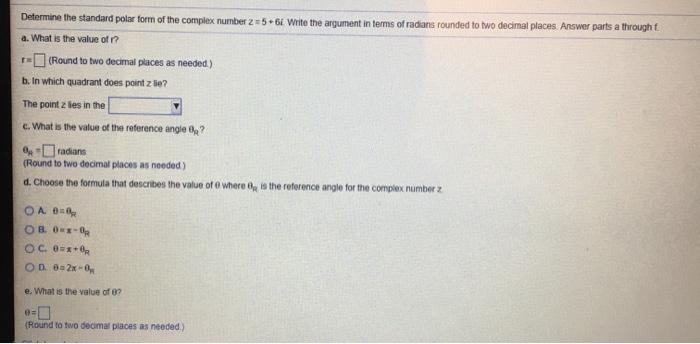 Solved Determine the standard polar form of the complex | Chegg.com