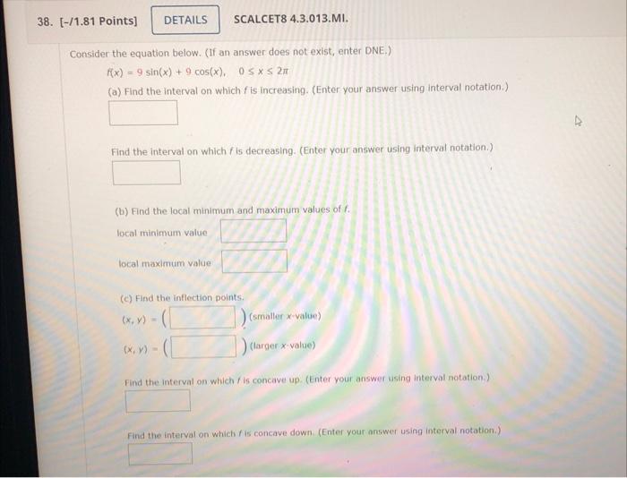 Solved Need Help With these Calculus 1 Problems, mainly over | Chegg.com