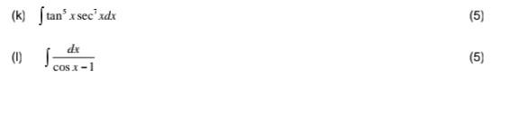 Tan Int Solved (k) \\( \\int \\tan ^{5} x \\sec ^{7} x d x \\) (I) | Chegg.com