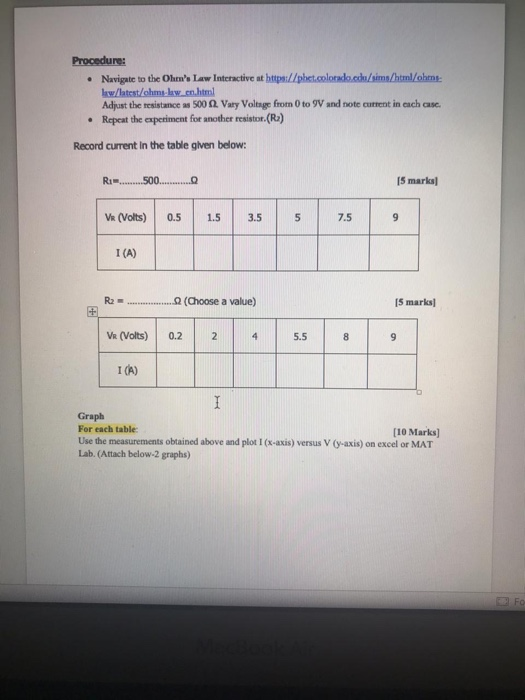 Solved Gol The purpose of this experiment is to verify Ohm's | Chegg.com