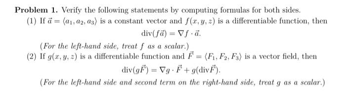 Solved Problem 1. Verify The Following Statements By | Chegg.com