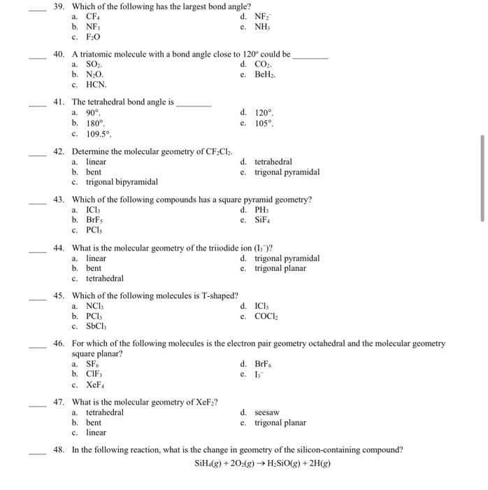 Solved 49. Which bond is the least polar? a. carbon oxygen | Chegg.com