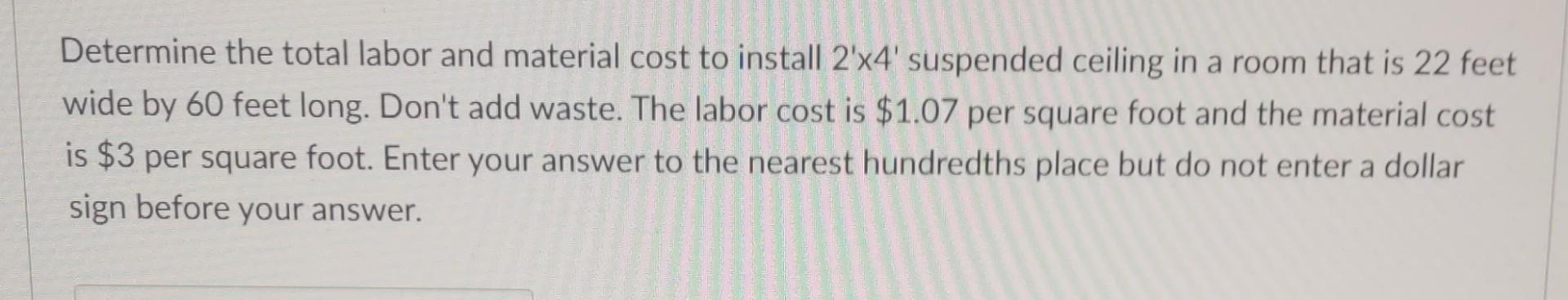 Total Labor And Material Cost