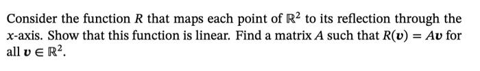 Solved Consider the function R that maps each point of R2 to | Chegg.com