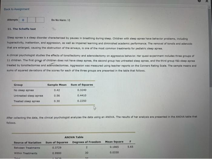 Solved Back to Assignment Attempts Do No Harm/6 11. The | Chegg.com