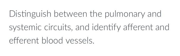 Solved Distinguish between the pulmonary and systemic | Chegg.com