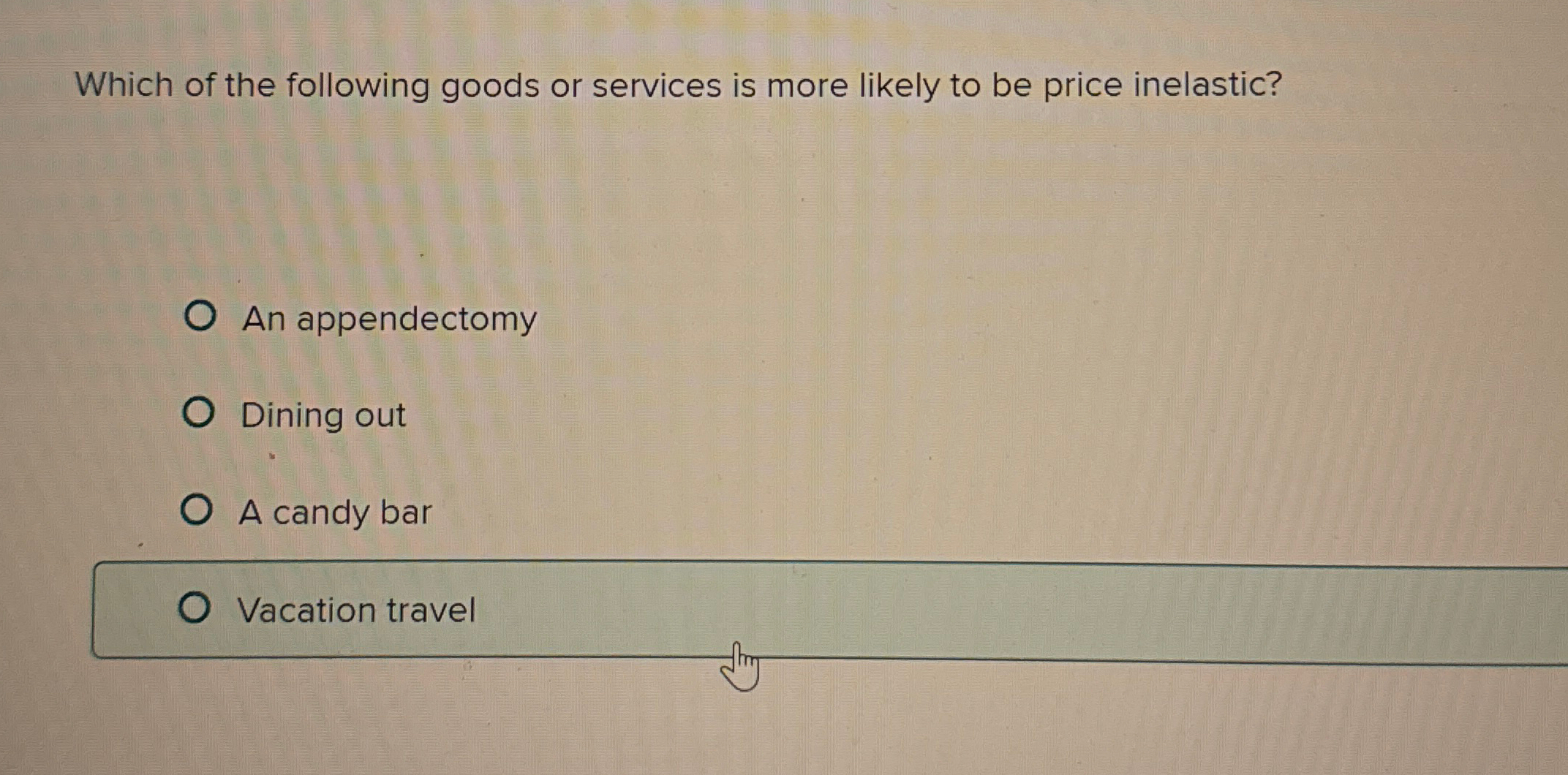 Solved Which of the following goods or services is more | Chegg.com