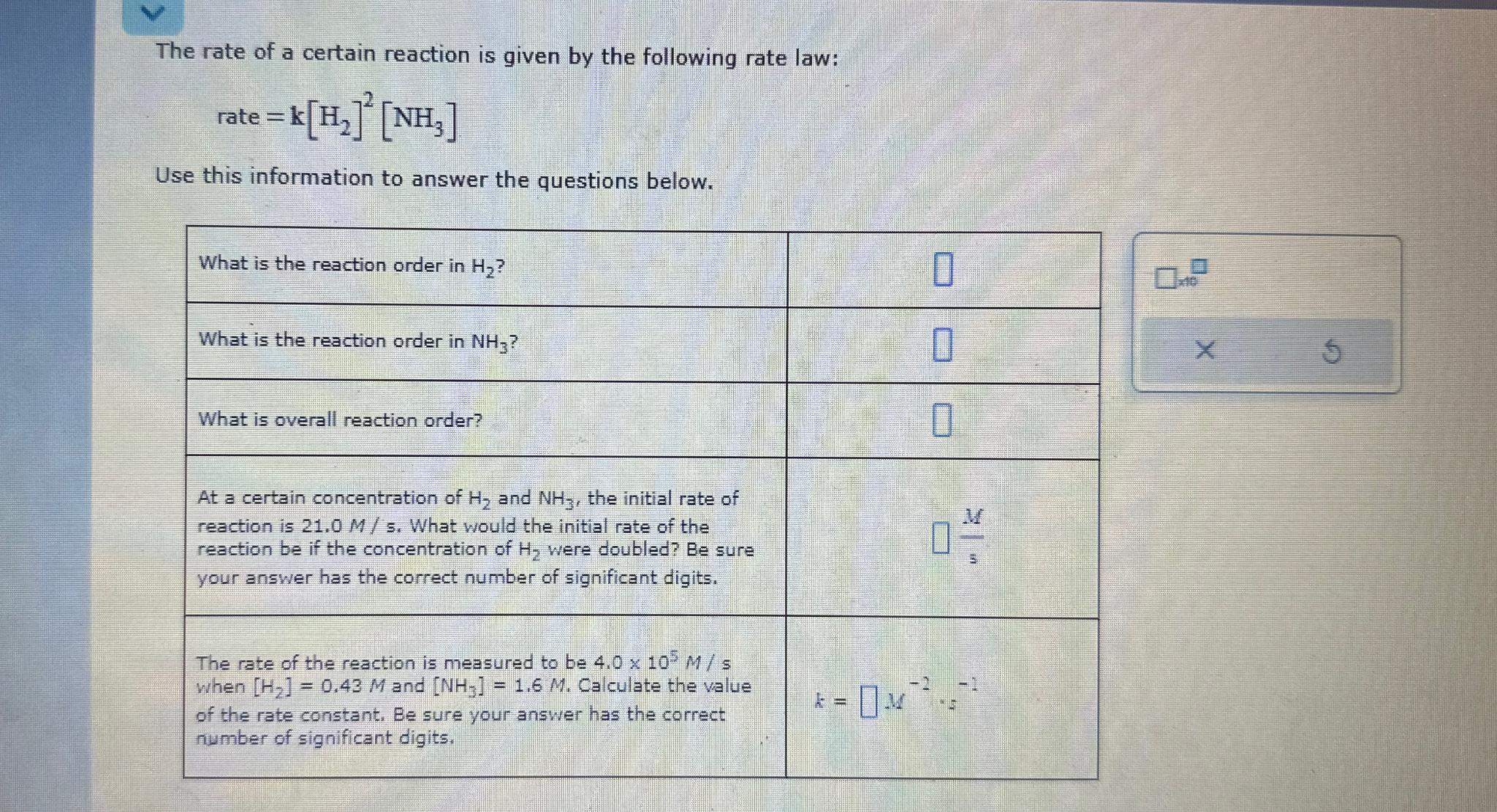 Solved The rate of a certain reaction is given by the | Chegg.com