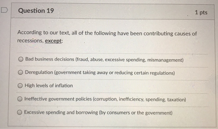 Solved D Question 19 1 pts According to our text, all of the | Chegg.com