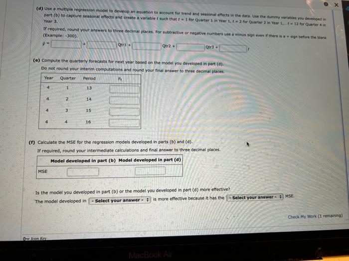 Problem 08 23 Algo Using Regression Analysis For Forecasting