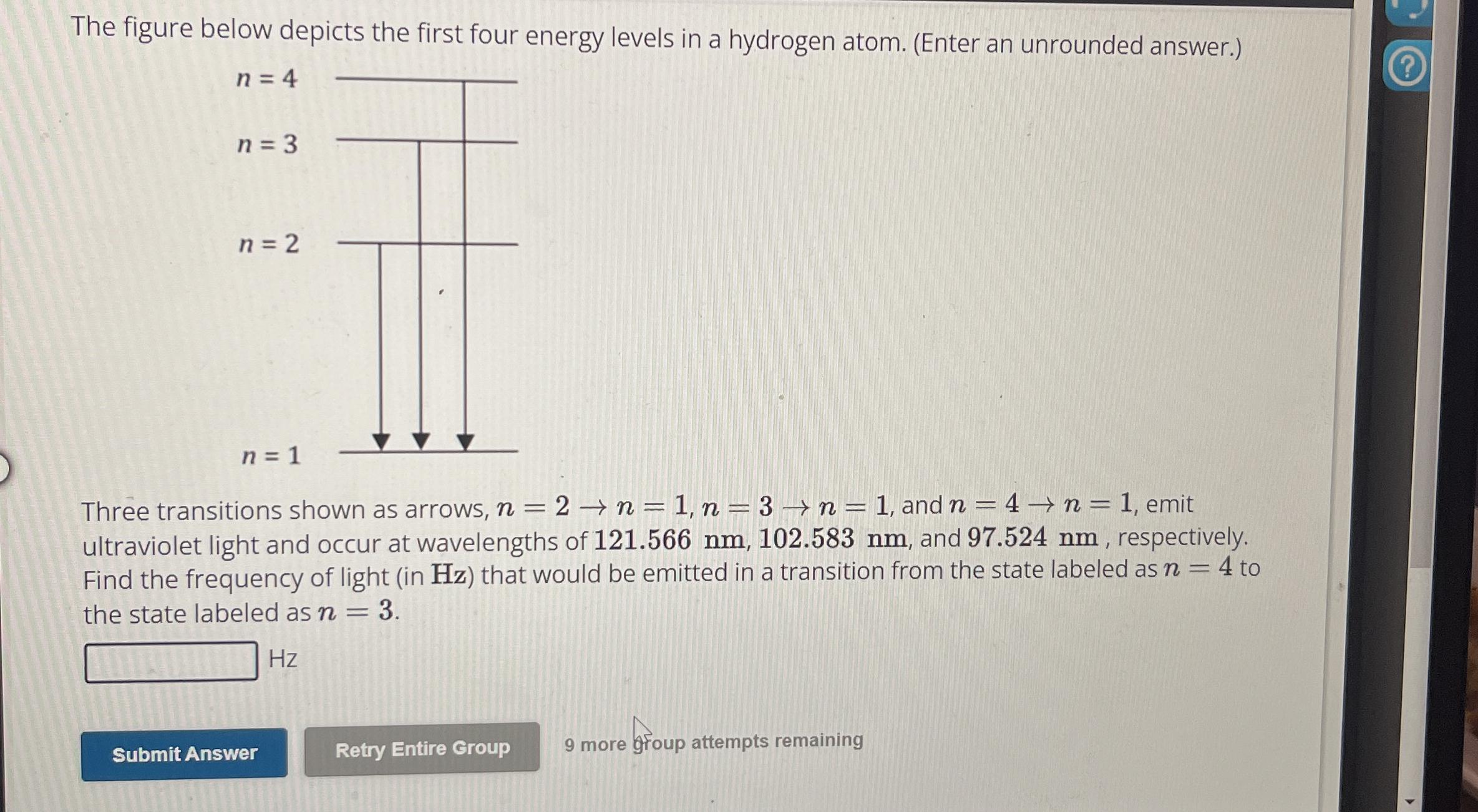 Solved The figure below depicts the first four energy levels | Chegg.com