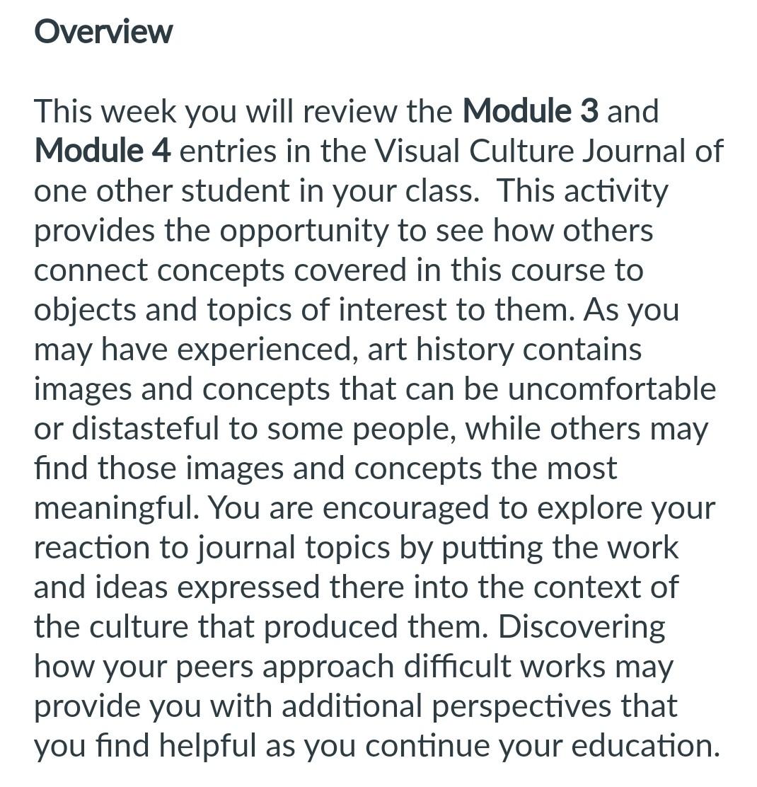 This Week You Will Review The Module 3 And Module 4 | Chegg.com | Chegg.com