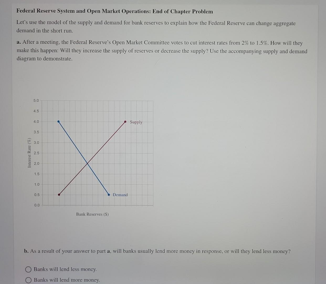 Solved Federal Reserve System And Open Market Operations: | Chegg.com