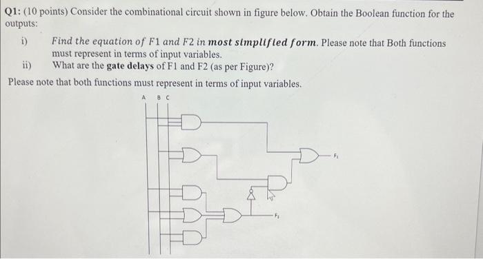 Solved Q1: (10 Points) Consider The Combinational Circuit | Chegg.com