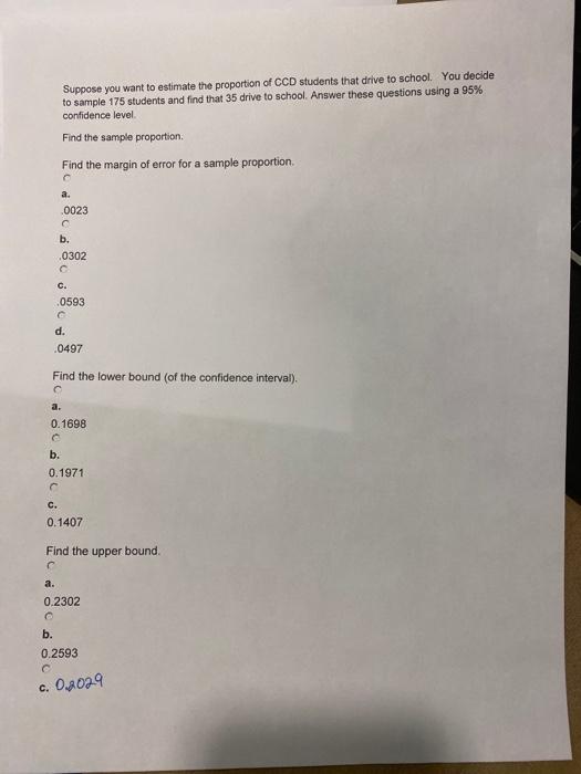 Solved Suppose You Want To Estimate The Proportion Of CCD | Chegg.com