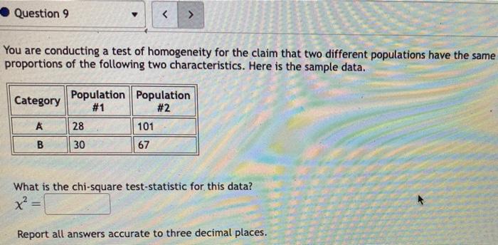 Solved You are conducting a test of homogeneity for the | Chegg.com