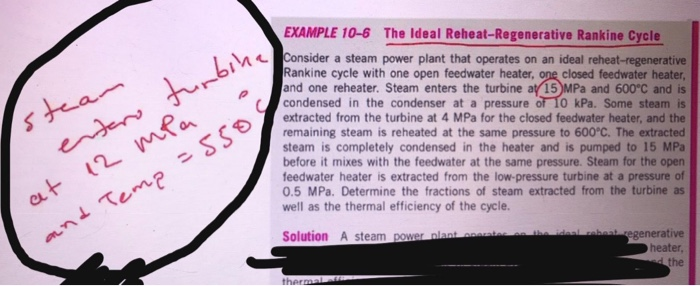 EXAMPLE 10-6 The Ideal Reheat-Regenerative Rankine | Chegg.com