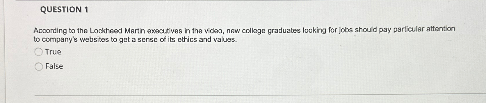 Solved QUESTION 1According to the Lockheed Martin executives | Chegg.com