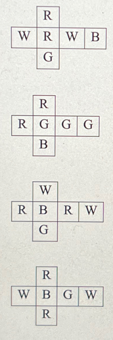 Solved Show solution to the four cubes problem for the | Chegg.com