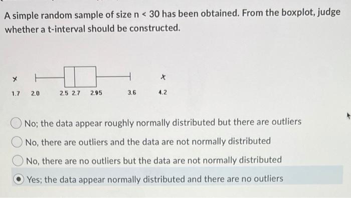 Solved A Simple Random Sample Of Size N