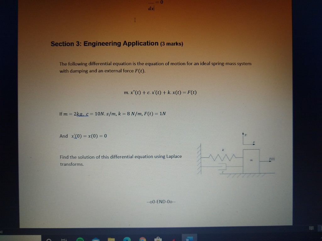 Solved Dx Section 3 Engineering Application 3 Marks Th Chegg Com