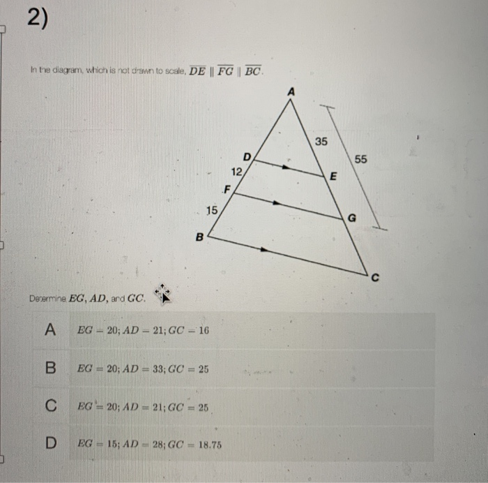 Solved In The Diagram, Which Is Not Drawn To Scale, DE | FG | Chegg.com