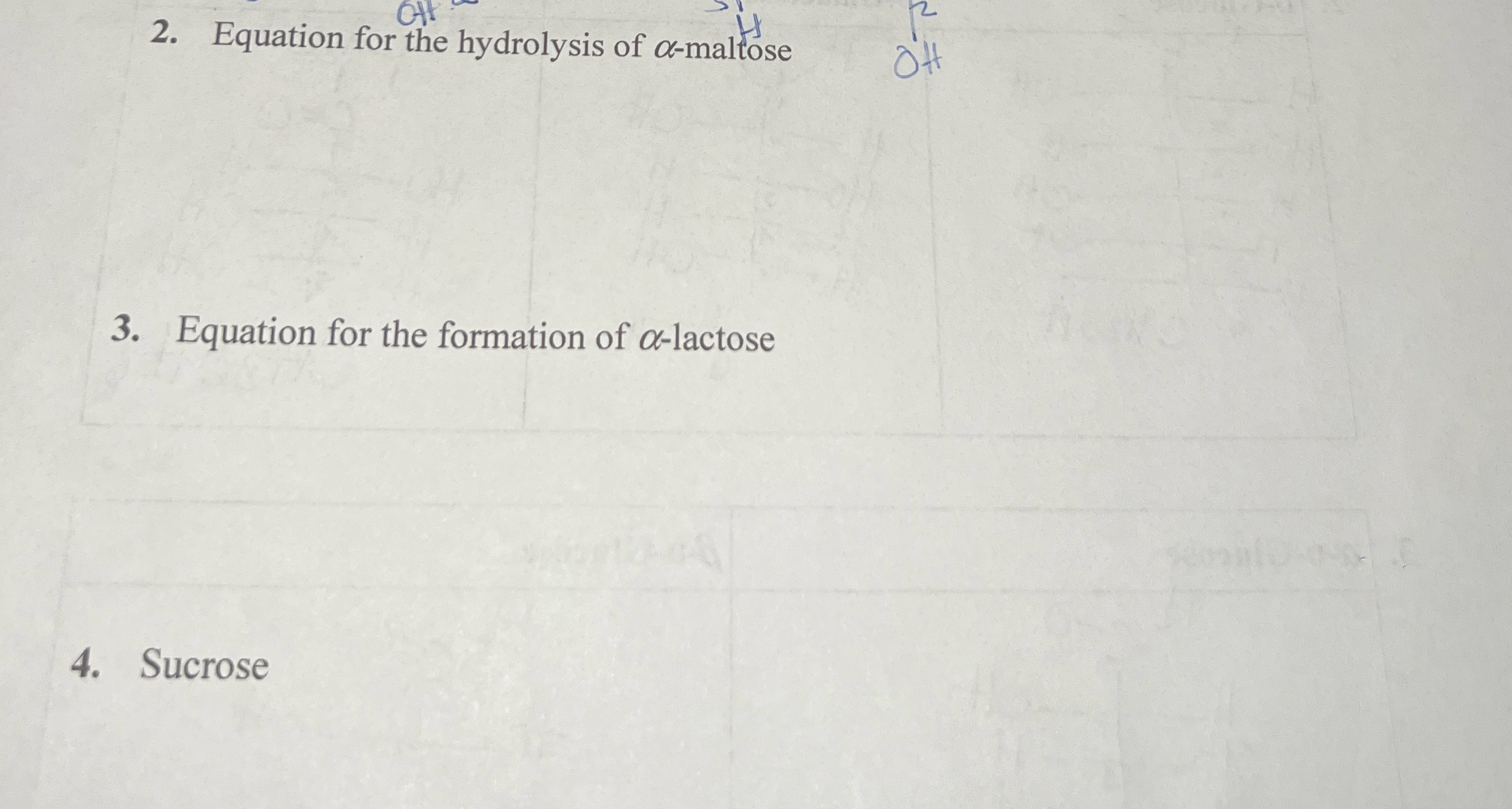 Solved Equation for the hydrolysis of α-maltoseEquation for | Chegg.com
