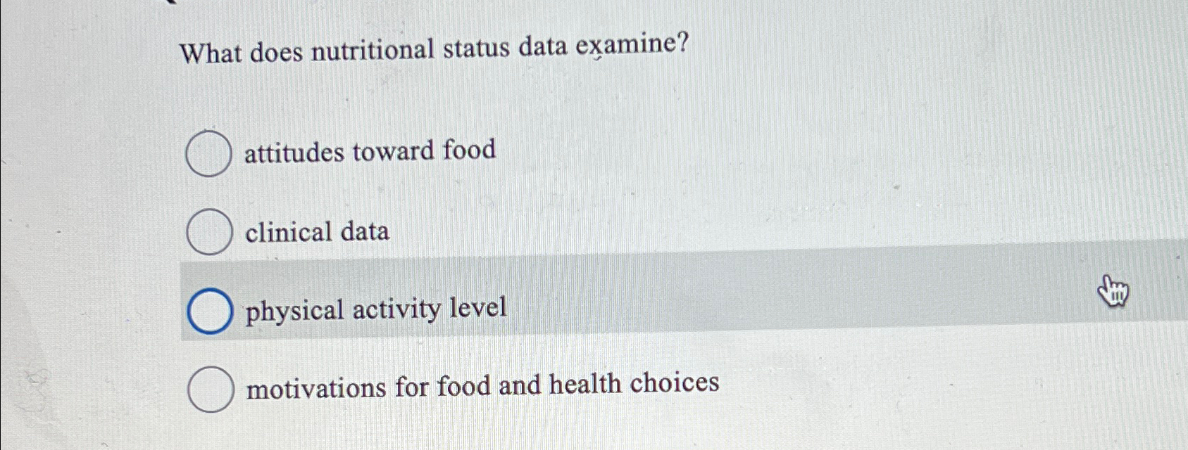 WHAT DOES NUTRITIONAL STATUS DATA EXAMINE visual data 2