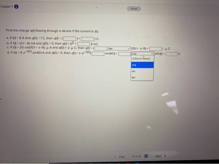 Find The Charge Q T Flowing Through A Device If The Chegg Com