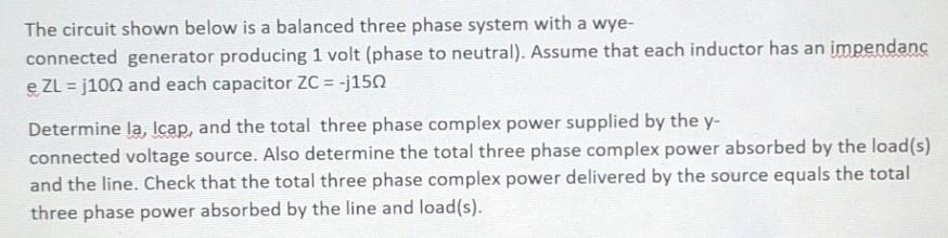 Solved The circuit shown below is a balanced three phase | Chegg.com