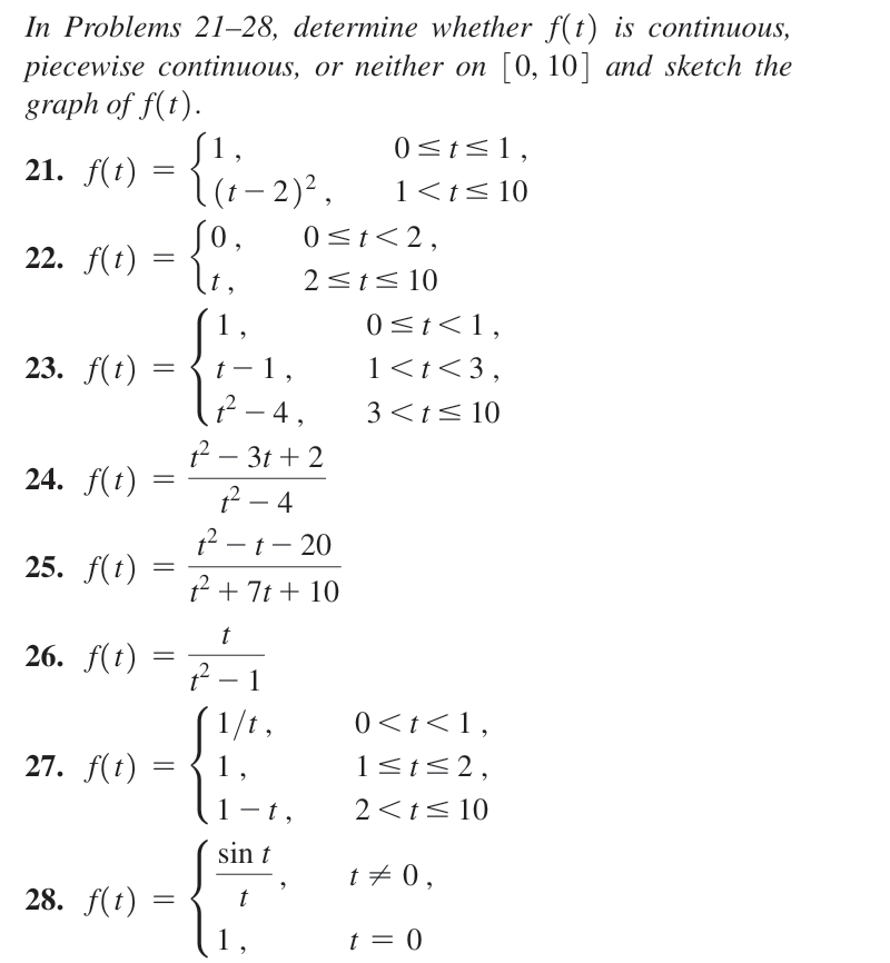 Solved just 28 ﻿pls)))) ﻿determine whether f(t) ﻿is | Chegg.com