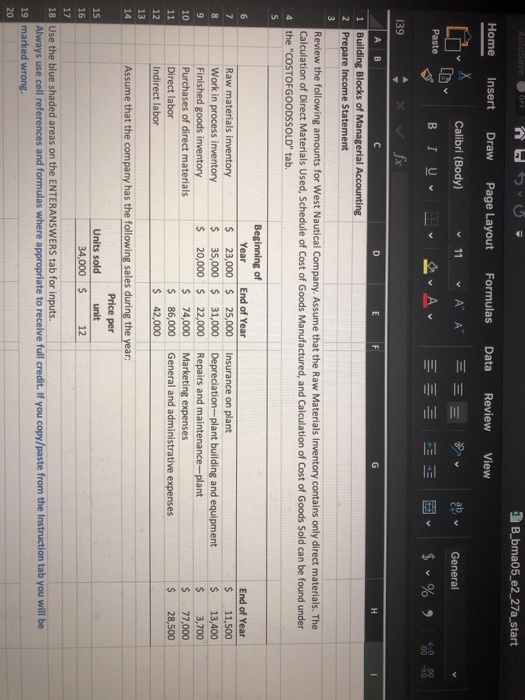 Solved Instructions Prepare The Income Statement For West