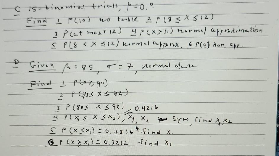 Solved 01 No Is Binomial Trials P 0 9 Find I Plio Table 2 Chegg Com