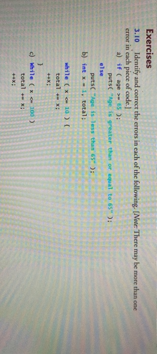 Solved Exercises 3.10 Identify And Correct The Errors In | Chegg.com