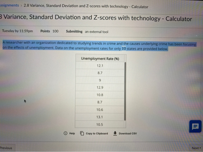 Solved ssignments > 2.8 Variance, Standard Deviation and | Chegg.com