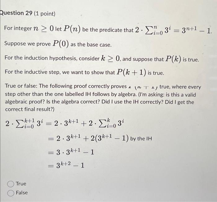 Solved For integer ( n geq 0 ) let ( P(n) ) be the predicate | Chegg.com