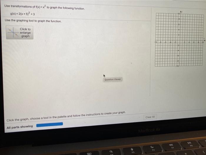 Solved Use transformations of f(x)=x2 to graph the following | Chegg.com