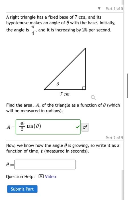 the base of a right angle triangle is 48 cm