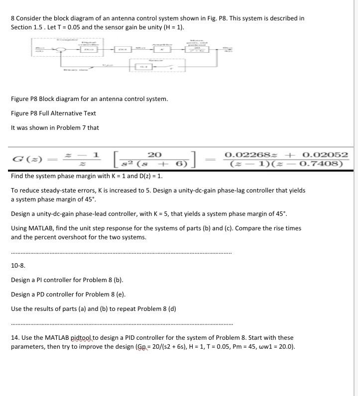 Solved 6-5. Consider the block diagram of an antenna control | Chegg.com