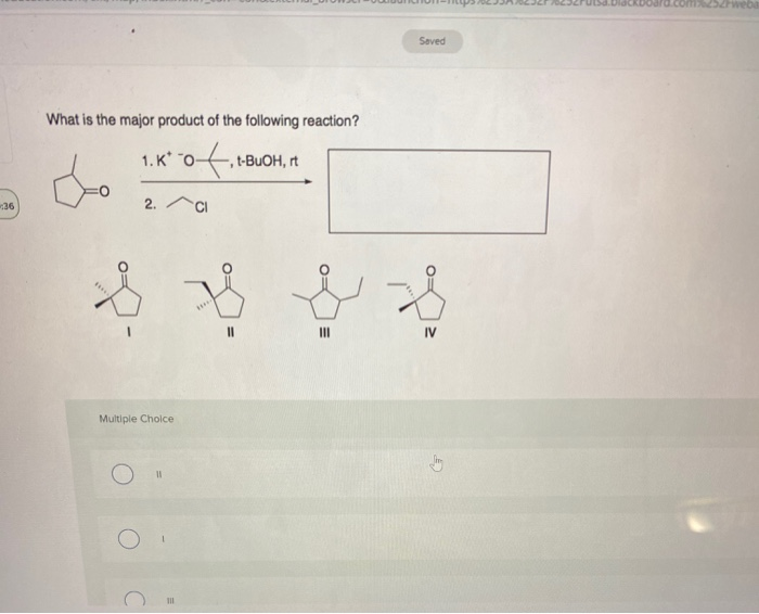 Solved Saved What is the major product of the following | Chegg.com