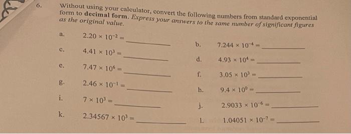 Standard decimal form outlet calculator