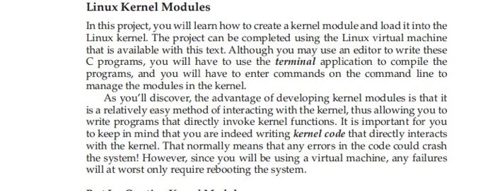 Solved Linux Kernel Modules In this project, you will learn | Chegg.com
