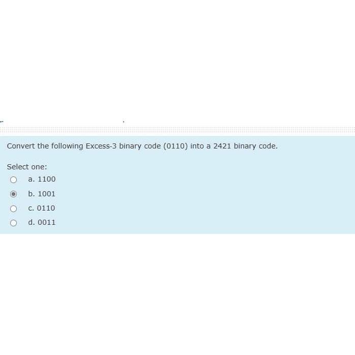 Solved Convert the following Excess-3 ﻿binary code (0110) | Chegg.com