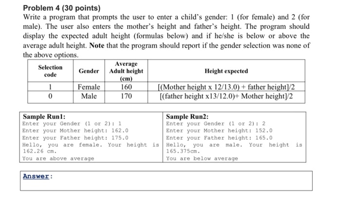 Solved Problem 2 (30 points): Write a java program that | Chegg.com